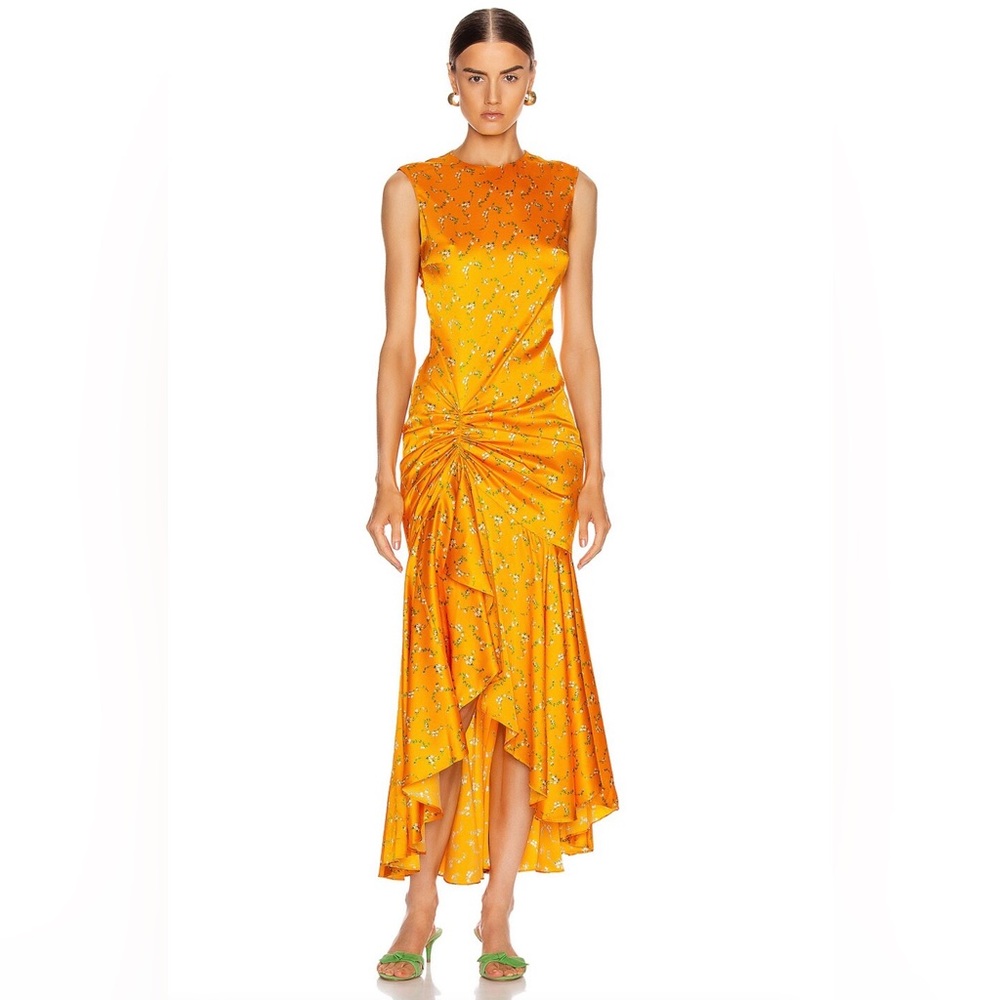 Caroline Constas Orange Asymmetrical Dress — Lonnie Dress